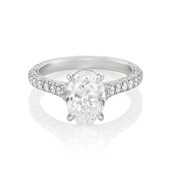 Olivia Platinum and Oval Diamond 2.01 Total Weight Engagement Ring