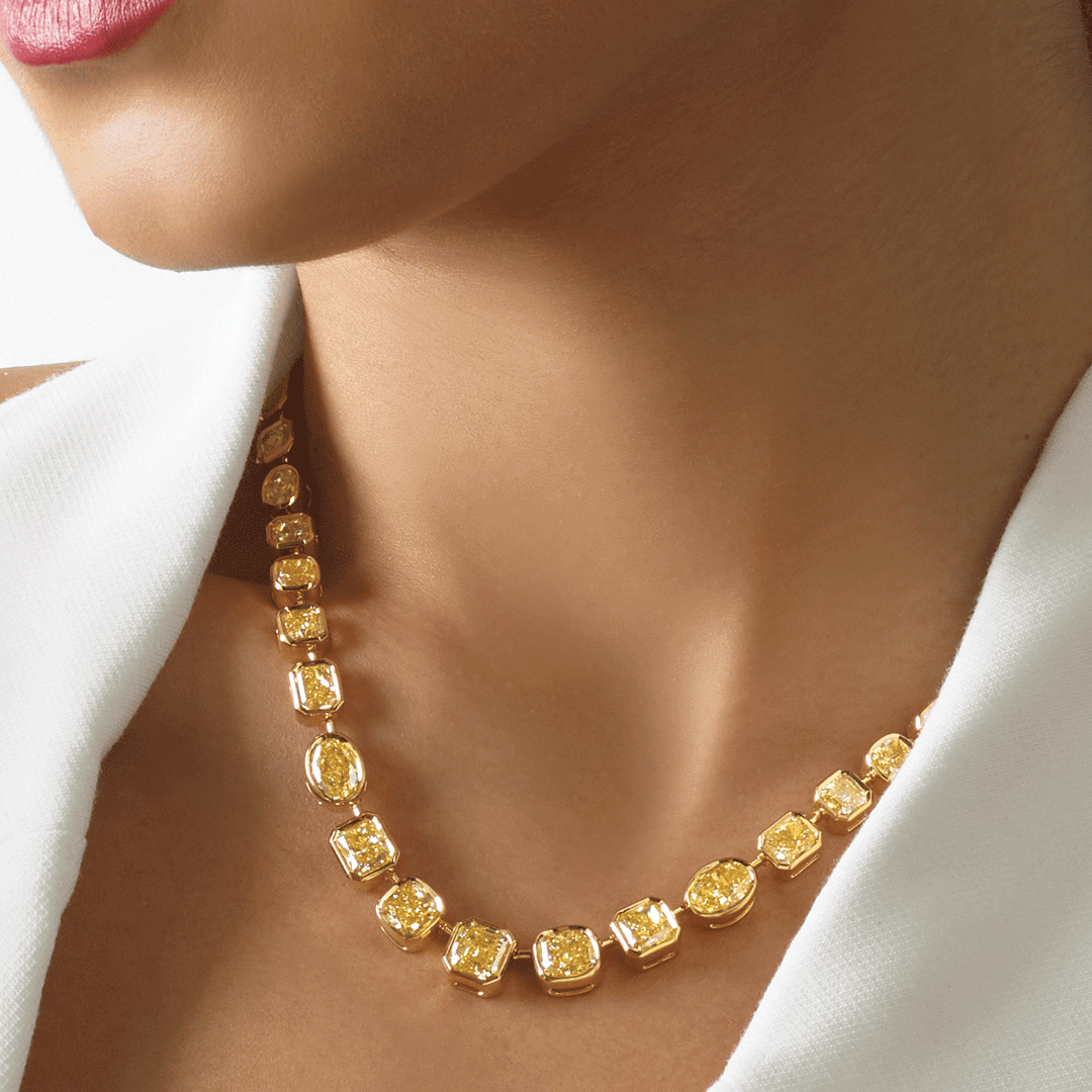 Hamilton Private Reserve Collection 18k Yellow Gold and 41.22 Total Weight Diamond Necklace