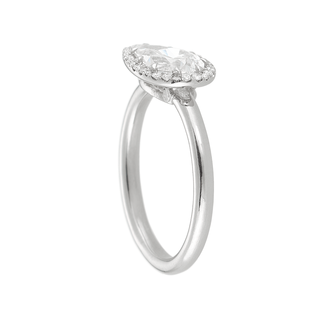 Lisette 18k White Gold and Pear Shape Diamond Ring