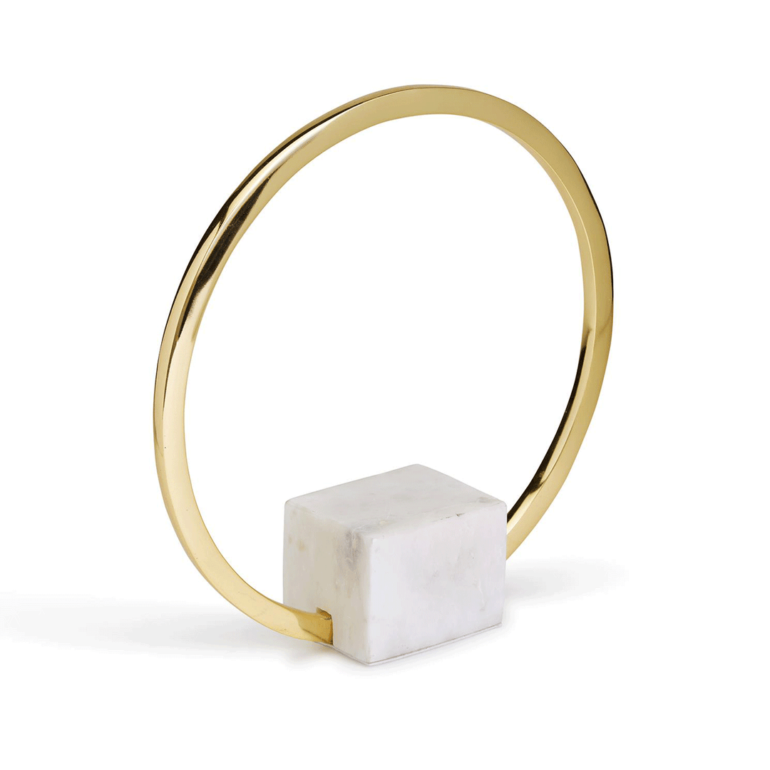 Ring Sculpture on Marble Base
