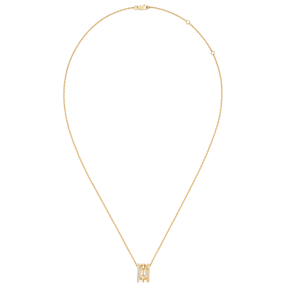 FRED Force 10 Rise 18k Yellow Gold and Diamond Small Pendant