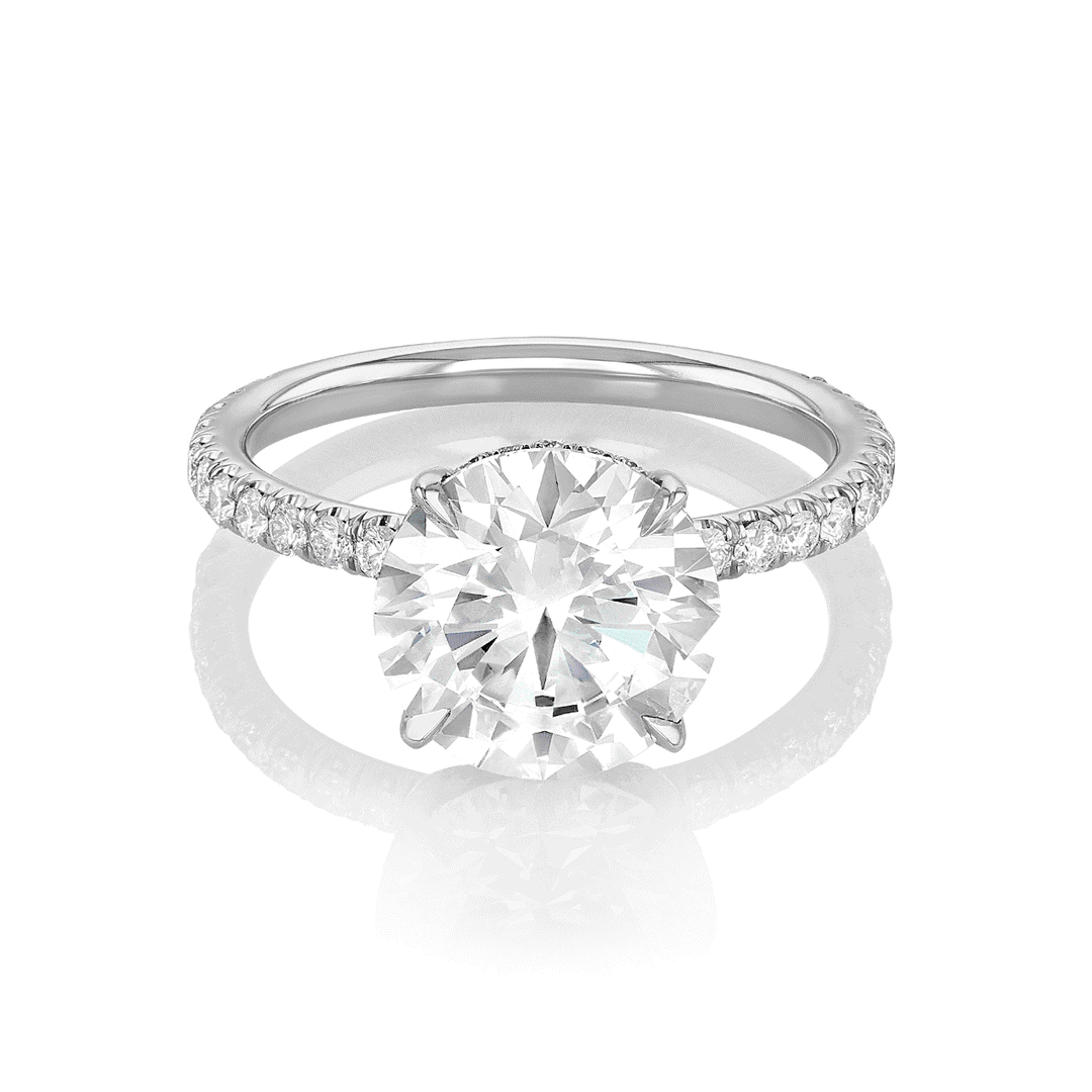 Hamilton Silhouette Collection Origin Platinum and 3.03 Total Weight Diamond Engagement Ring