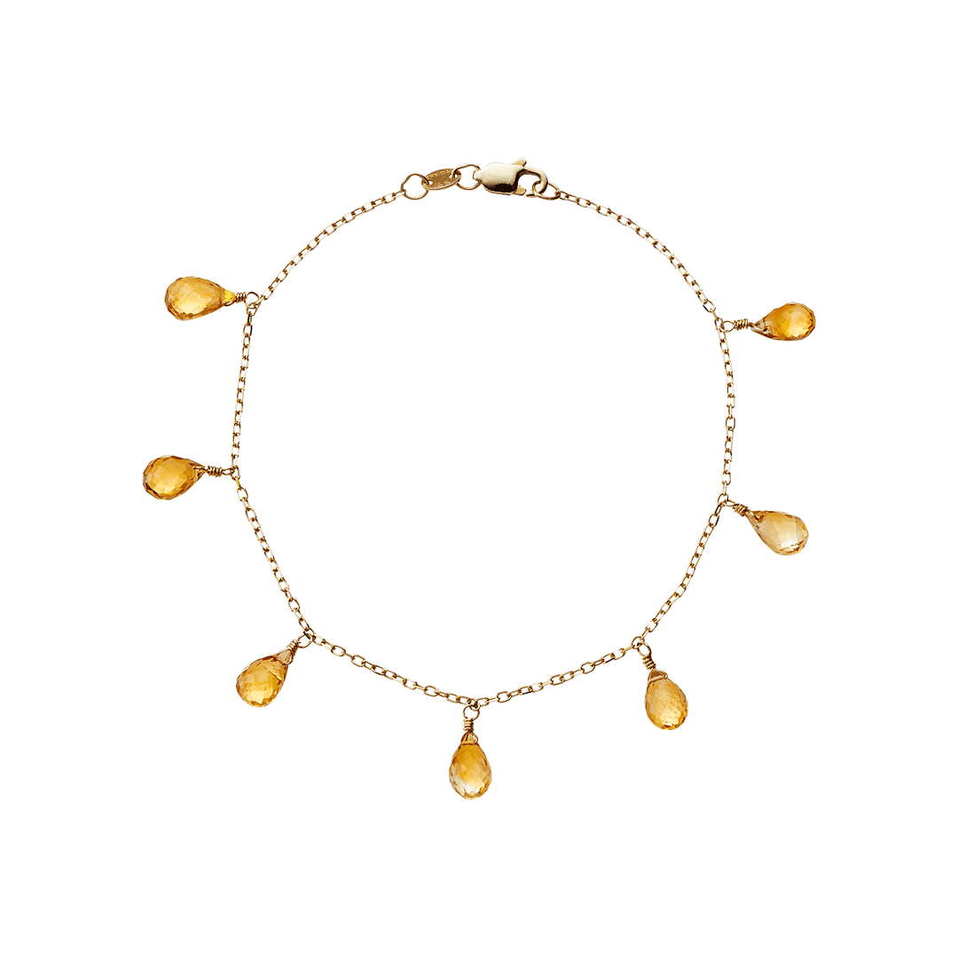 Calypso 14k Gold Citrine Drop Bracelet