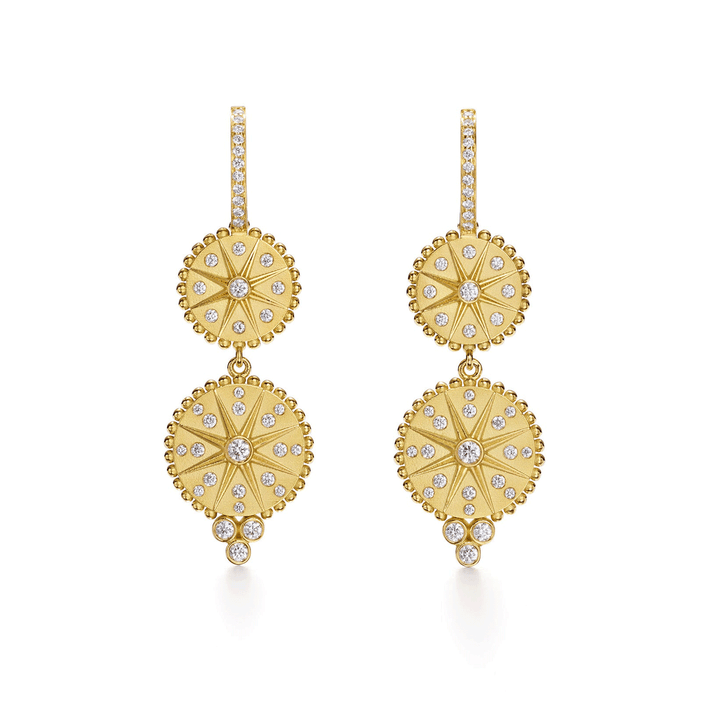 Temple St. Clair 18k Yellow Gold Star Drop Earrings