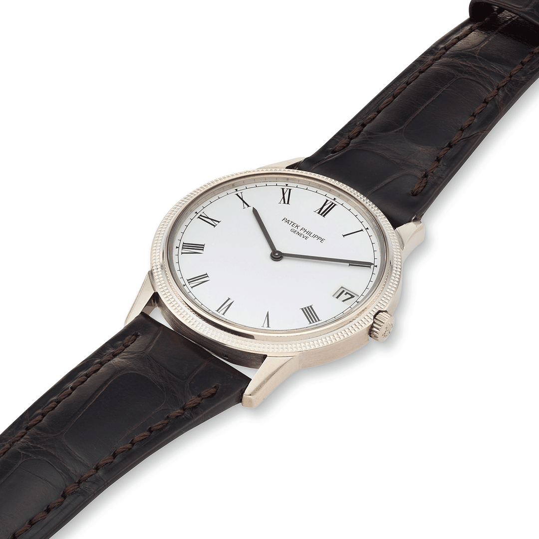 PATEK PHILIPPE WHITE GOLD SELF-WINDING HOBNAIL CALATRAVA REF. 3602G