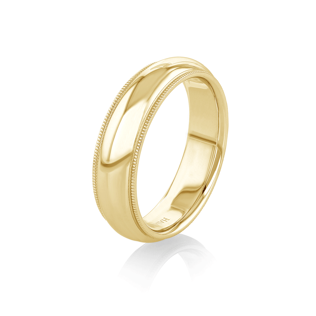 Hamilton Collection 14k Yellow Recycled Gold 6mm Milgrain Comfort Fit Wedding Band