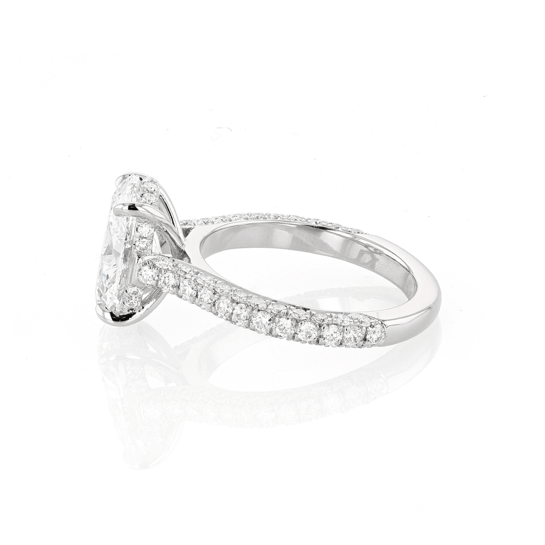 Hamilton Olivia Oval Diamond 3.01 Total Weight Engagement Ring