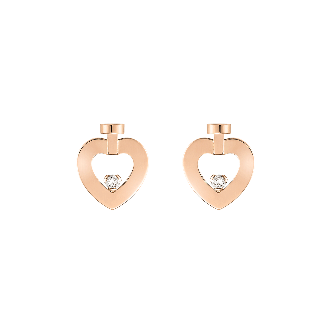 Fred Pretty Woman 18k Rose Gold and Diamond Heart Stud Pair, Exclusively at Hamilton Jewelers