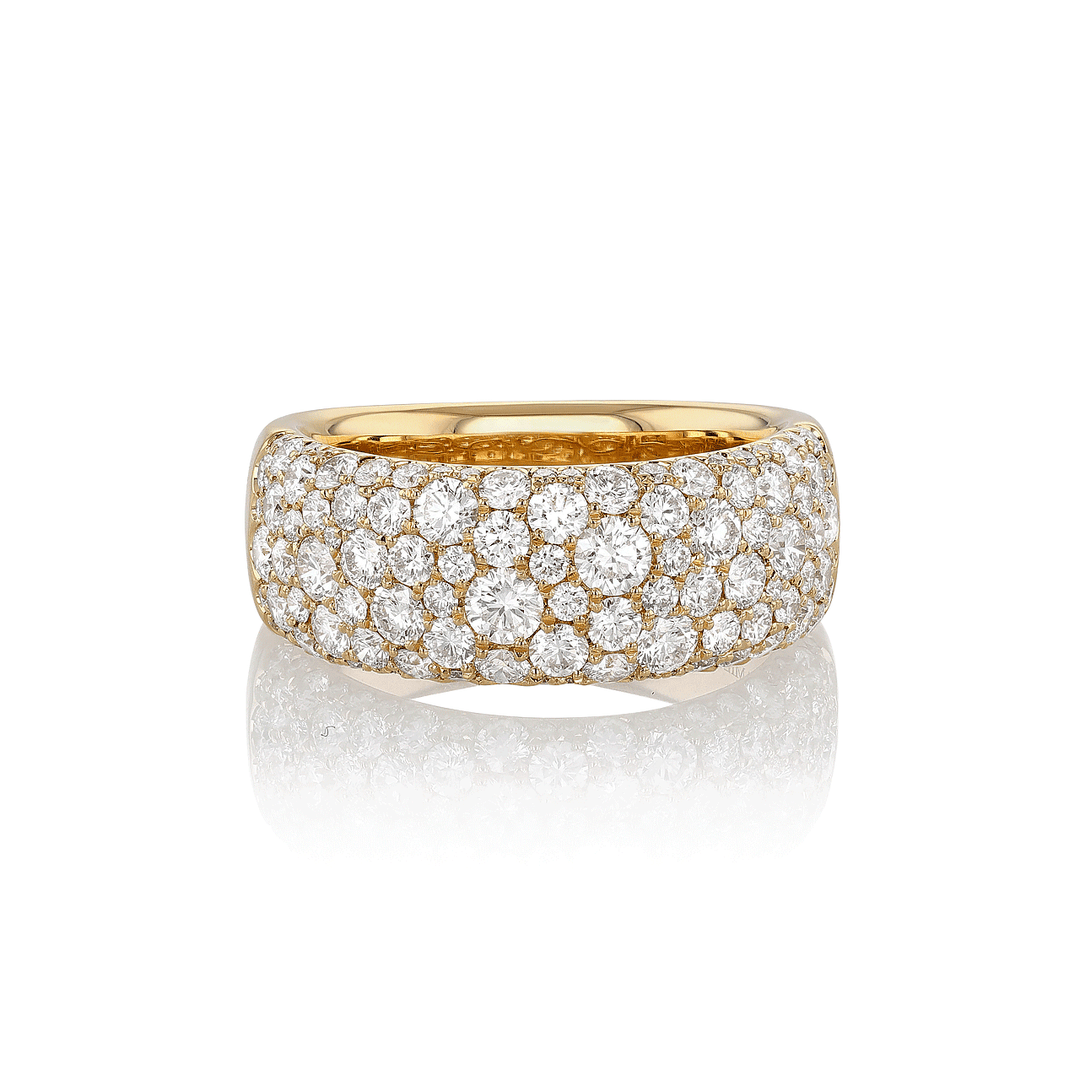 Luminous 18k Yellow Gold and Diamond 1.99 Total Weight Band