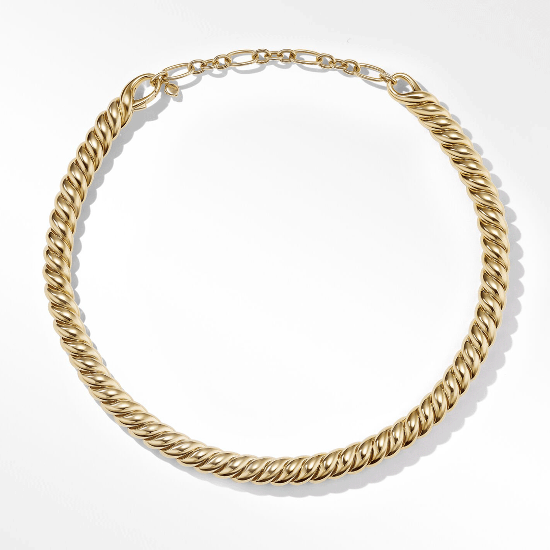 David Yuram Sculpted Cable Necklace in 18k Yellow Gold