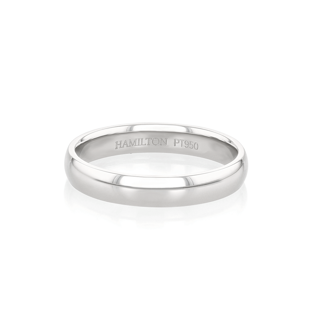 Hamilton Collection Platinum 4mm Comfort Fit Wedding Band