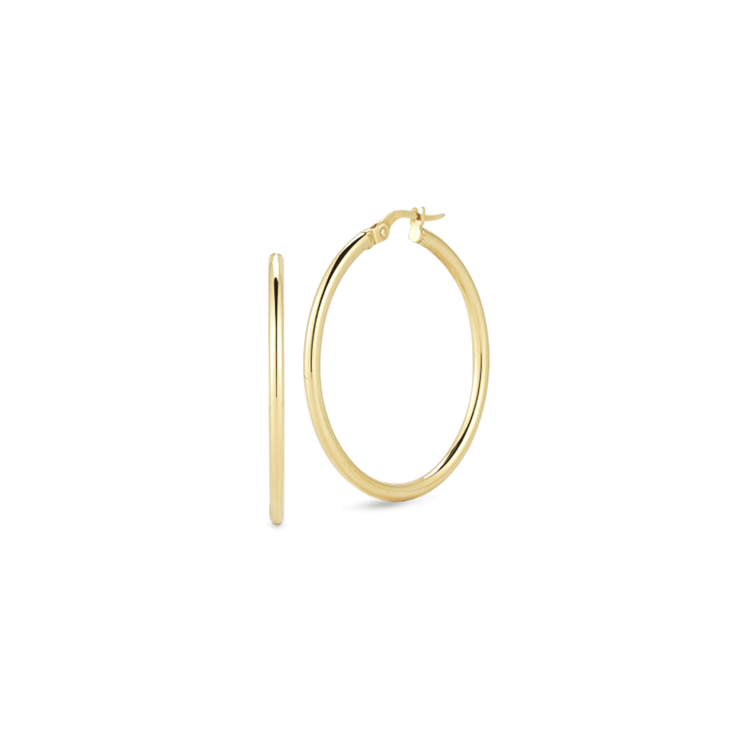 Roberto Coin 18k Gold Medium Round 35mm Hoop