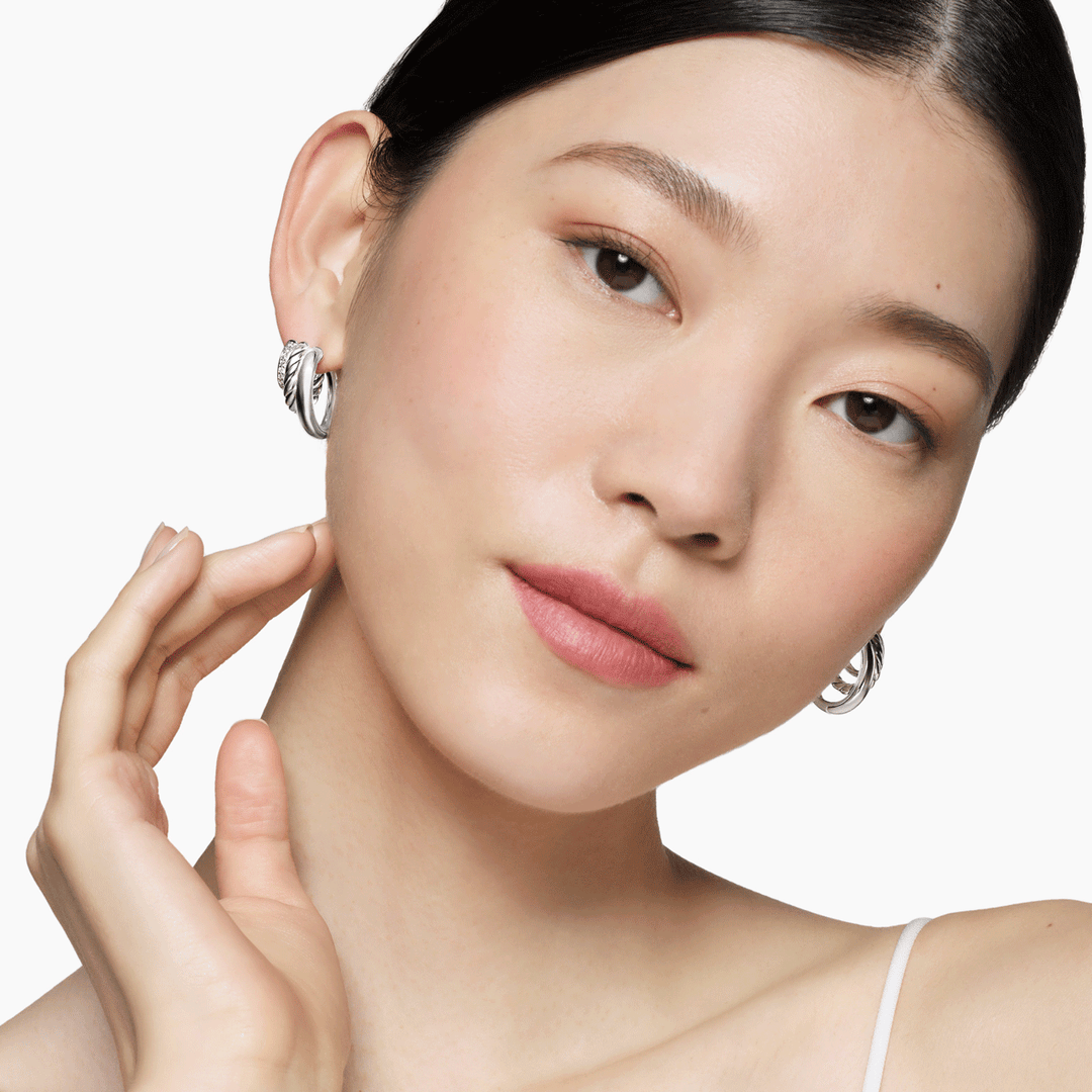 David Yurman Mercer Three Row Hoop Earrings