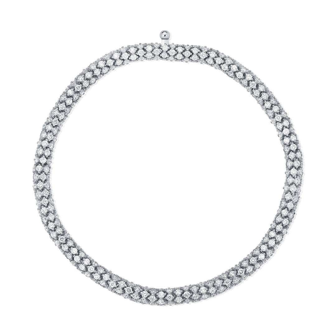 14k White Gold and 5.99 Total Weight Diamond Bracelet