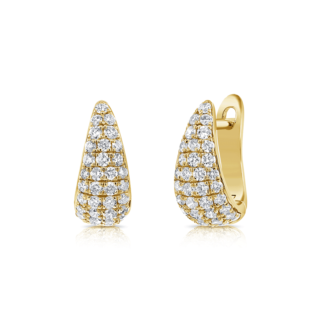 14k Yellow Gold and 0.53 Total Weight Diamonds Huggies