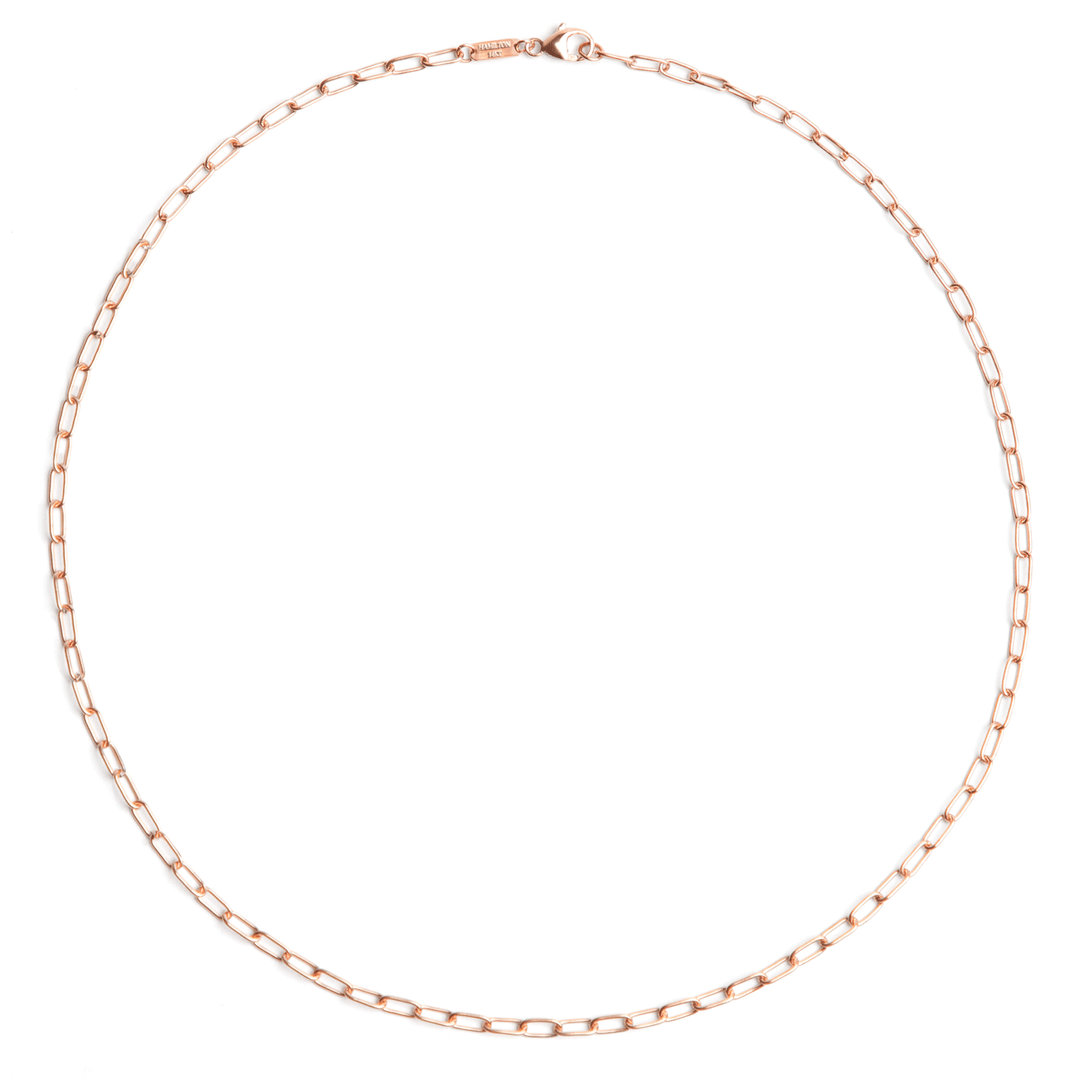 Hamilton Collection 14k Rose Recycled Gold Small 2.6mm Long Link Chain 16" Necklace