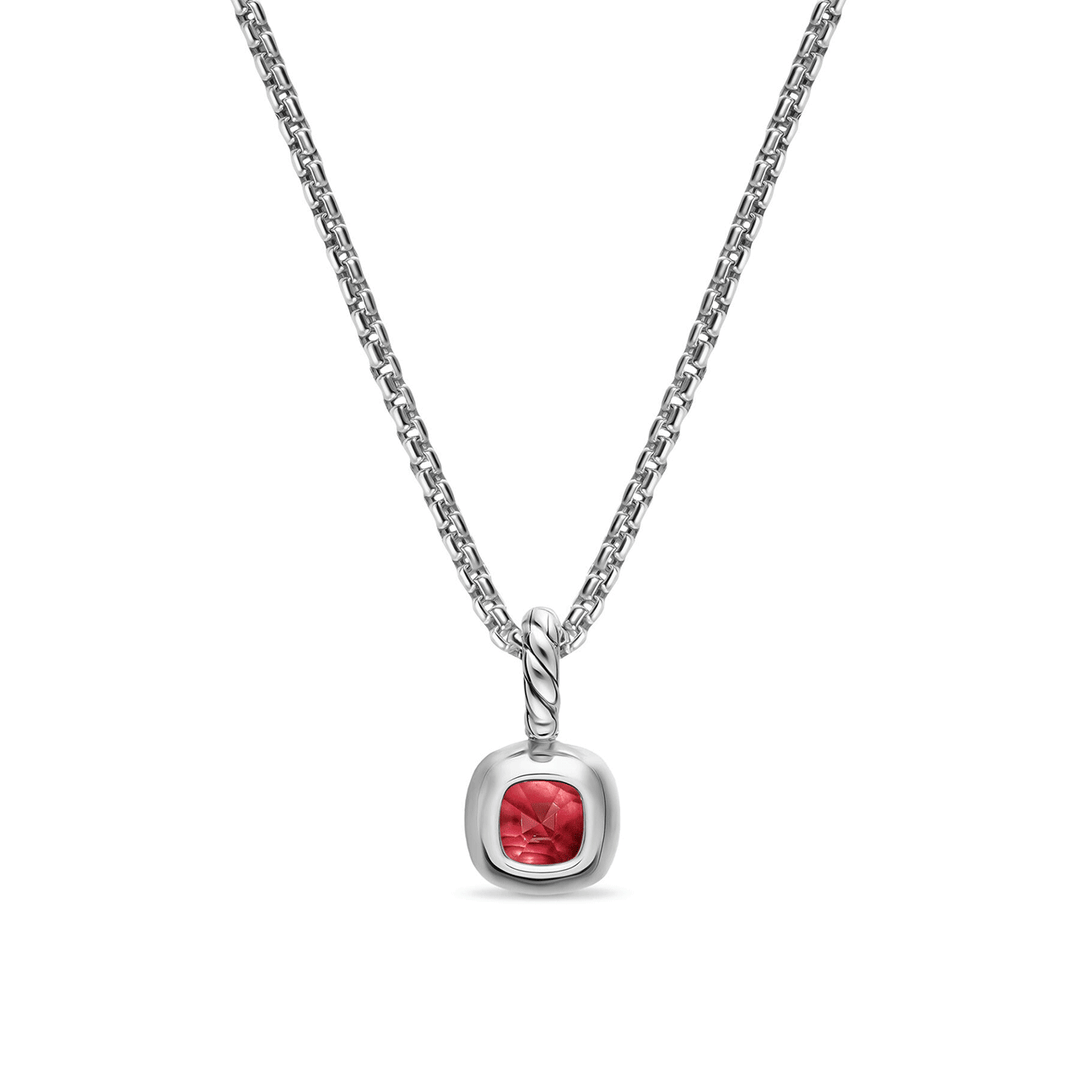 David Yurman Mini Cushion Cut Amulet in Rhodolite Garnet