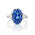 Platinum Oval Sapphire 12.99 Total Weight and Diamond Ring