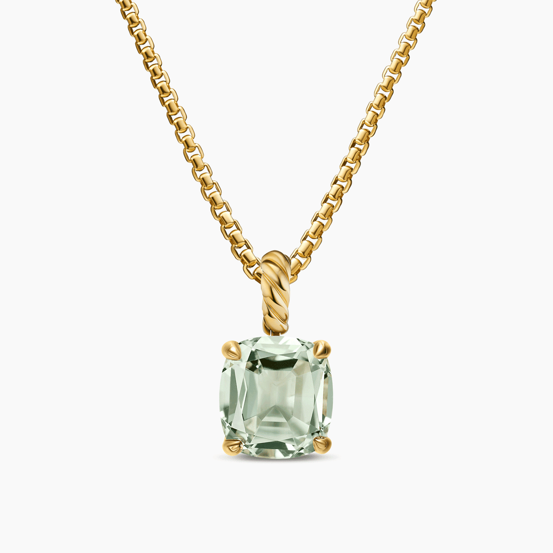 David Yurman Marbella Pendant 18k Yellow Gold with Prasiolite, 12mm