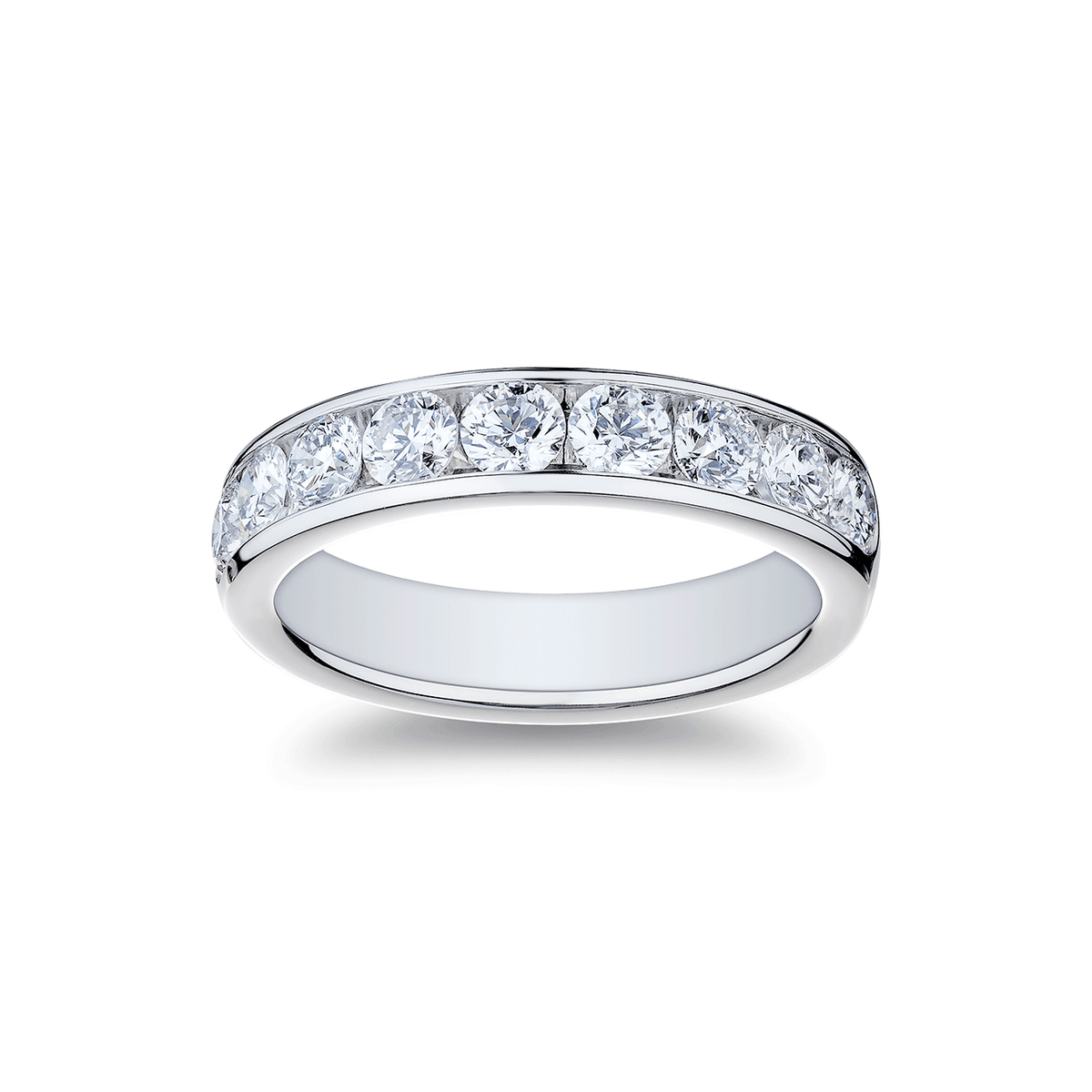18k White Gold and 1.22 Total Weight Diamond Channel Band