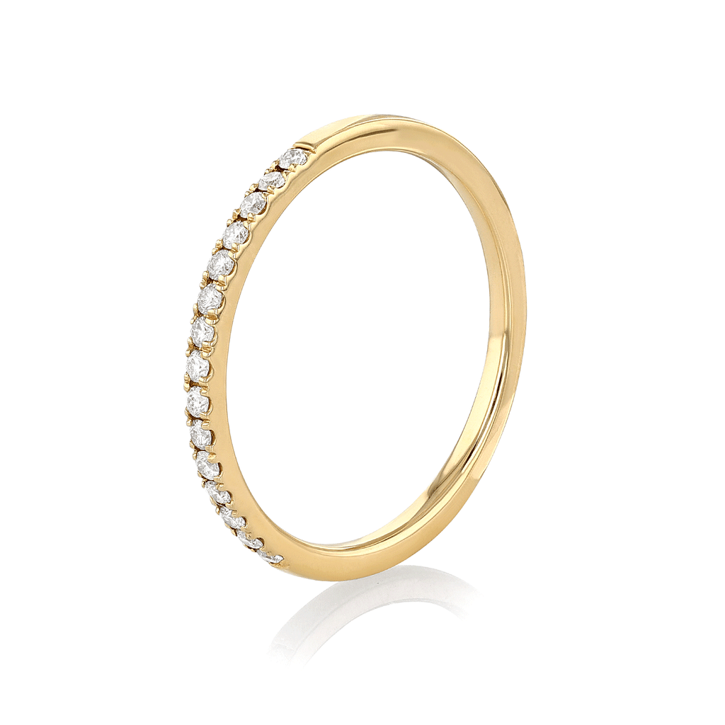 Hamilton Lisette Collection 18k Yellow Gold and 0.15 Total Weight Diamond Half Way Band