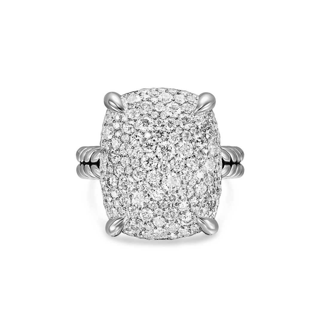 David Yurman Chatelaine® Elongated Ring Sterling Silver with Diamonds, 19mm