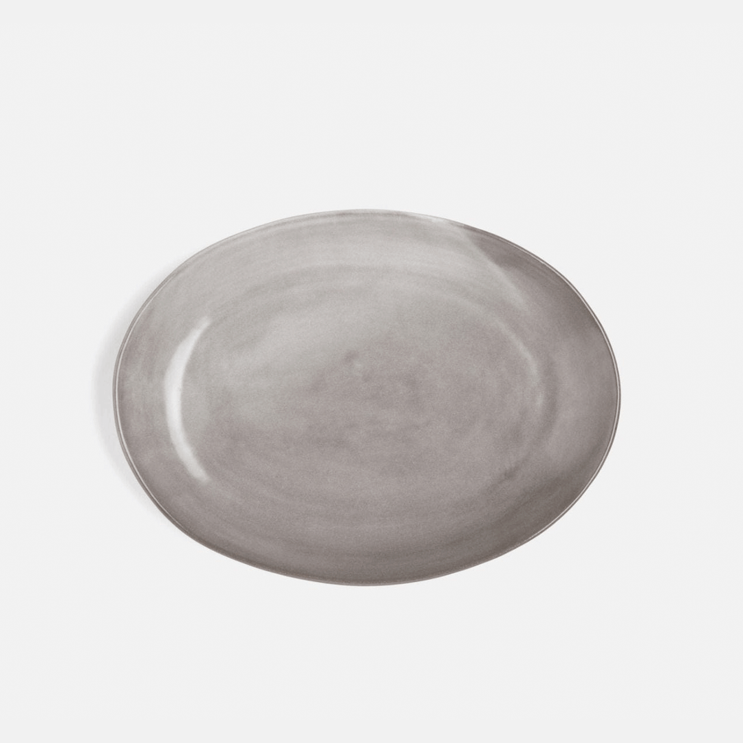 Stoneware Cement Glaze Oval Serving Platter