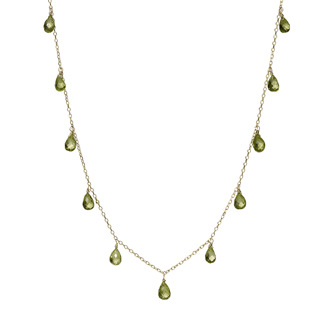 Calypso 14k Gold and Peridot 17 Inch Necklace