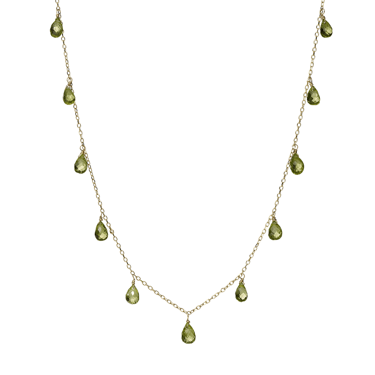 Calypso 14k Gold and Peridot 17 Inch Necklace