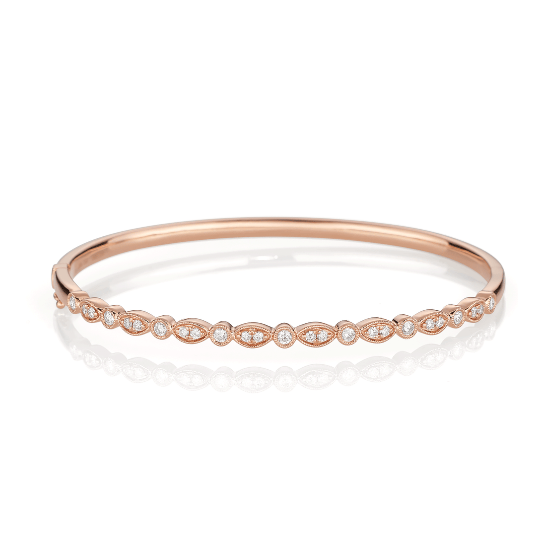 Heritage 18k Rose Gold and .52 Total Weight Diamond Bracelet