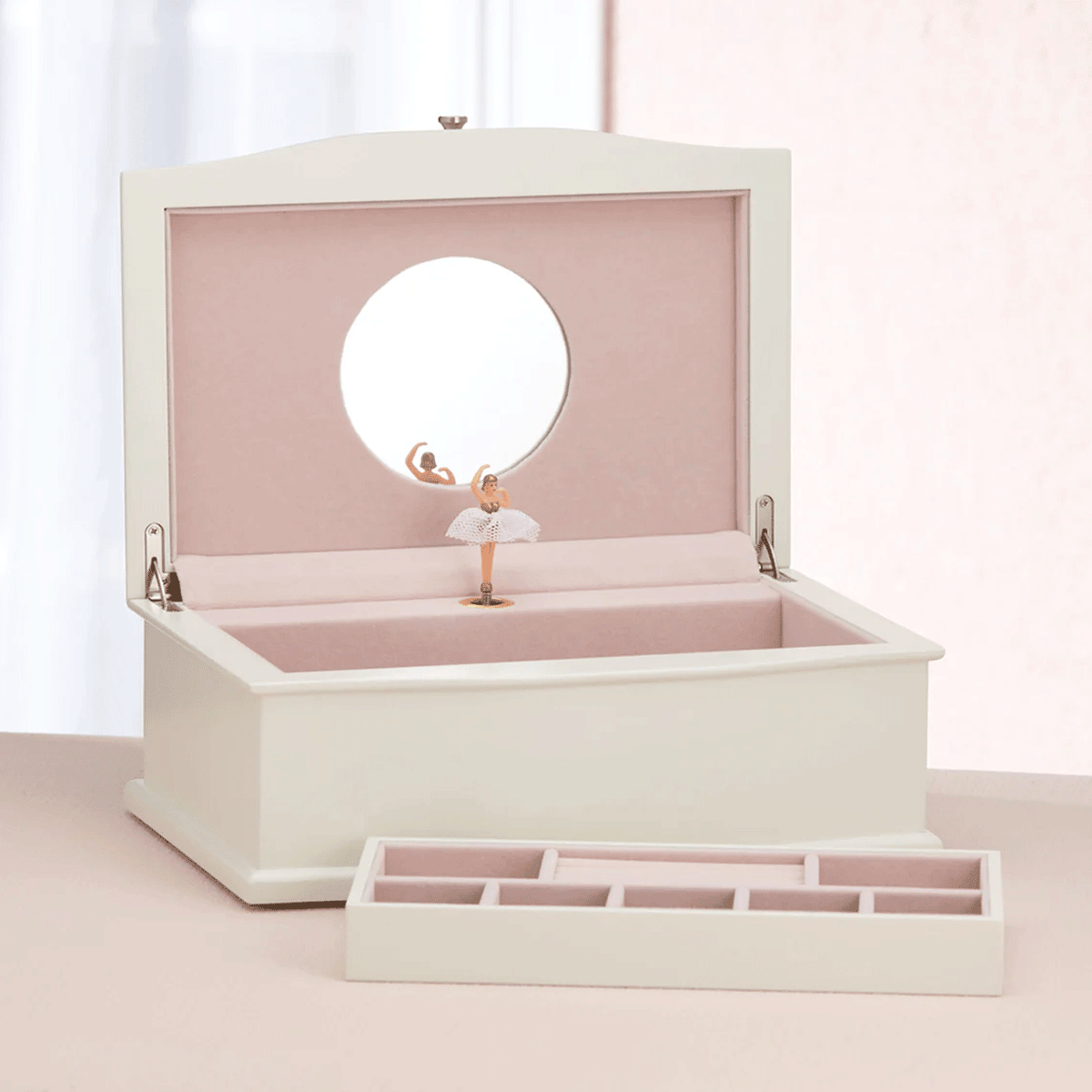 Ballerina White Musical Box