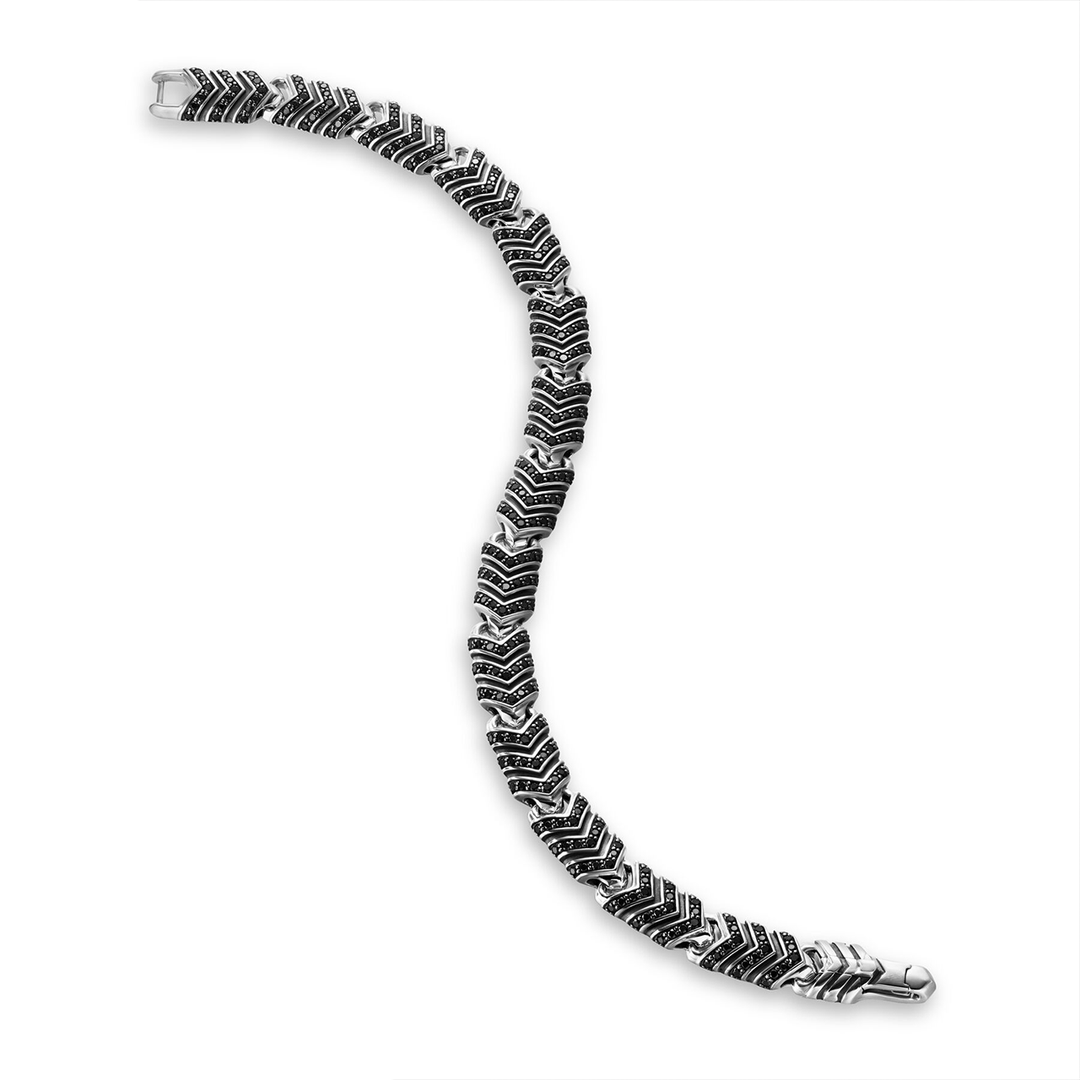 David Yurman Chevron Link Bracelet Sterling Silver, 7.6mm Medium