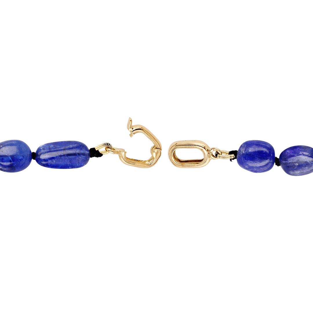14k Yellow Gold and Tanzanite Bead Necklace