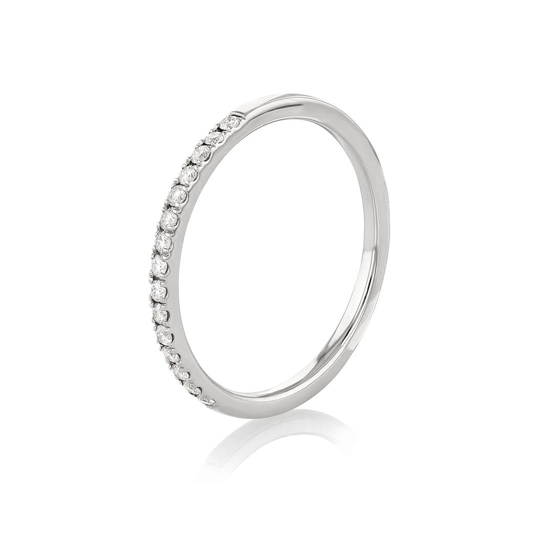 Hamilton Lisette Collection Platinum and 0.15 Total Weight Diamond Half Way Band