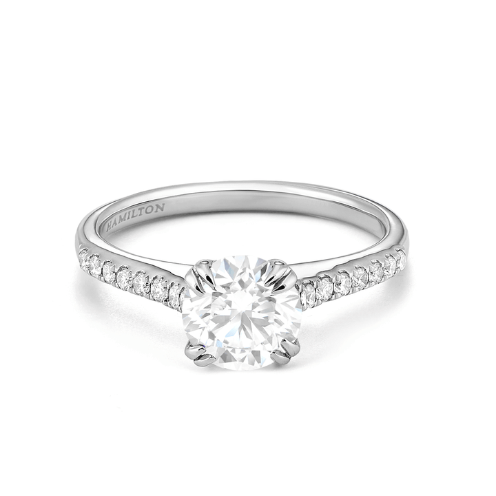 Hamilton Cherish Micro Prong 18k White Gold and .75CT Diamond Ring