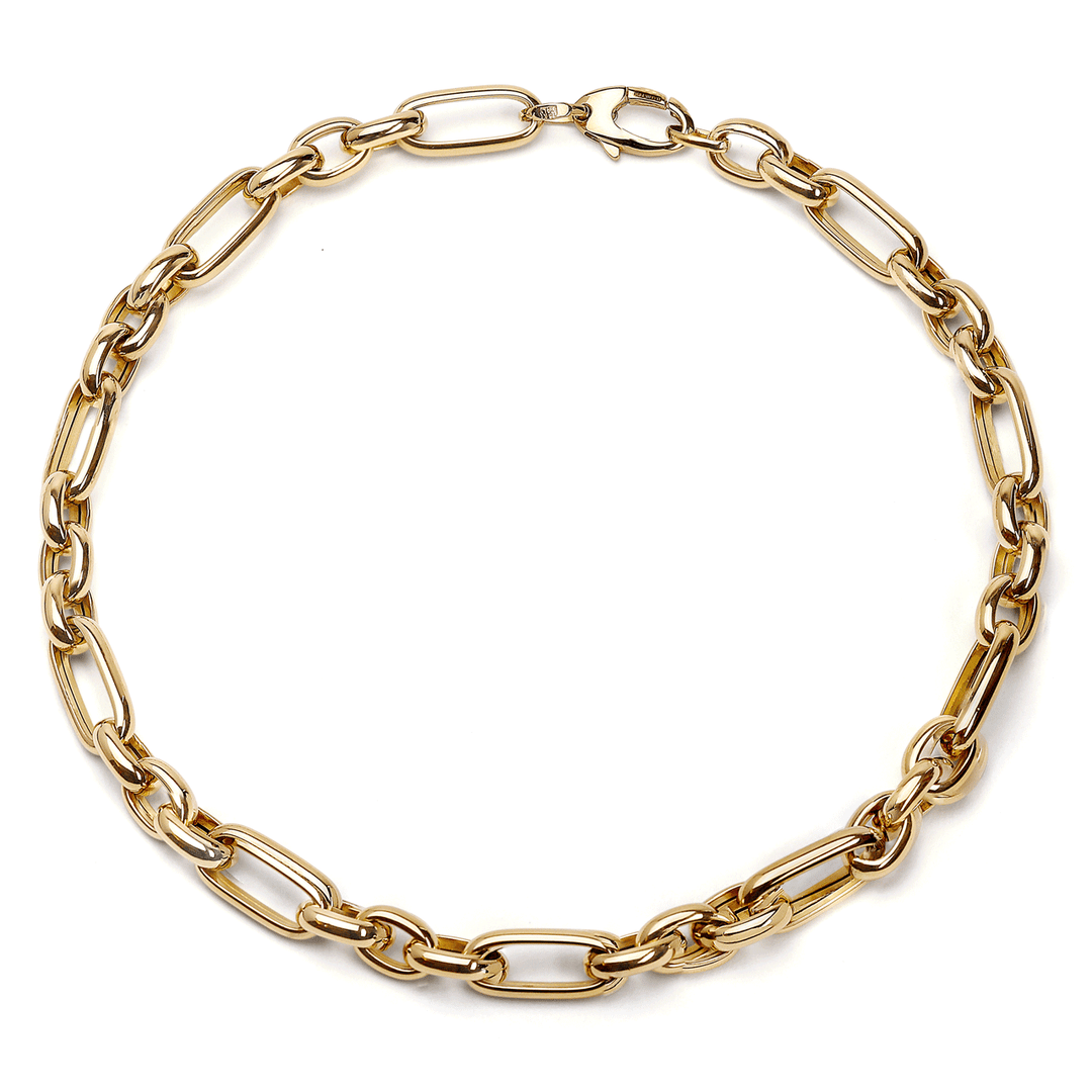 Hamilton Collection 18k Yellow Gold 16 Inch Long Short Oval Link Necklace