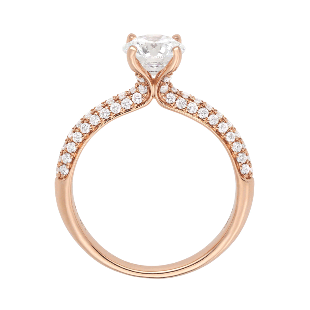 Hamilton Grace Collection 18k Rose Gold and 0.44 Total Weight Diamond Engagement Mounting Ring