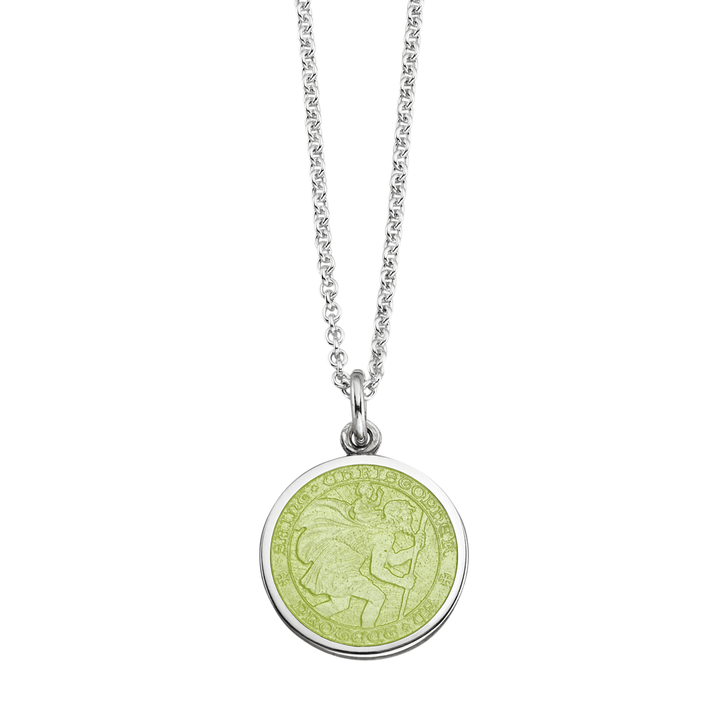 St. Christopher Lemon Lime Enamel Medal