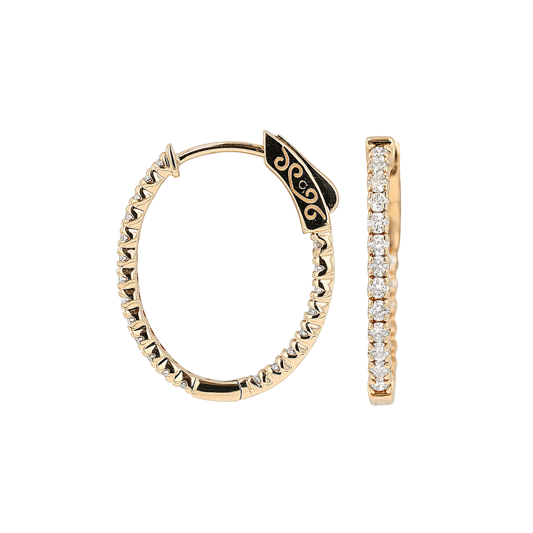 Must Have 14k Gold 1.00 Total Weight Diamond Hoops