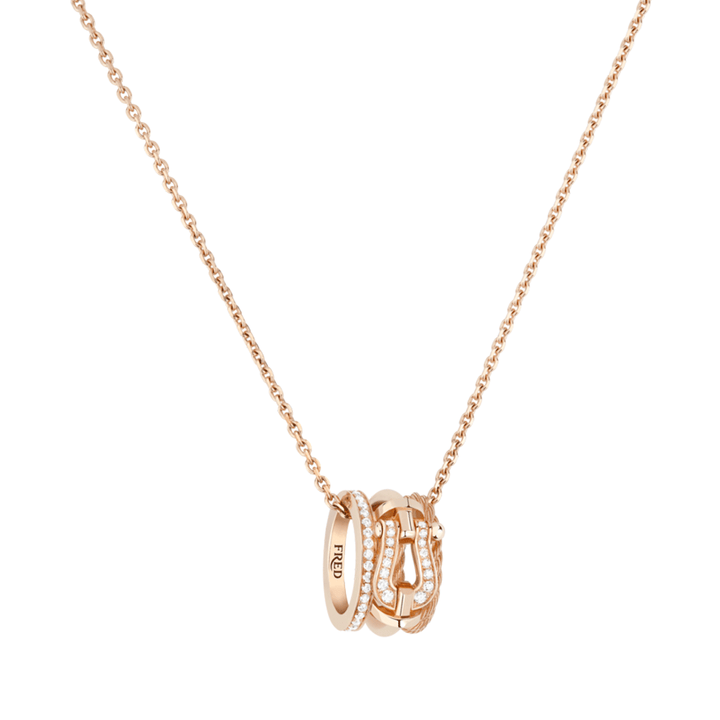 FRED Force 10 Rise 18k Rose Gold and Diamond Necklace