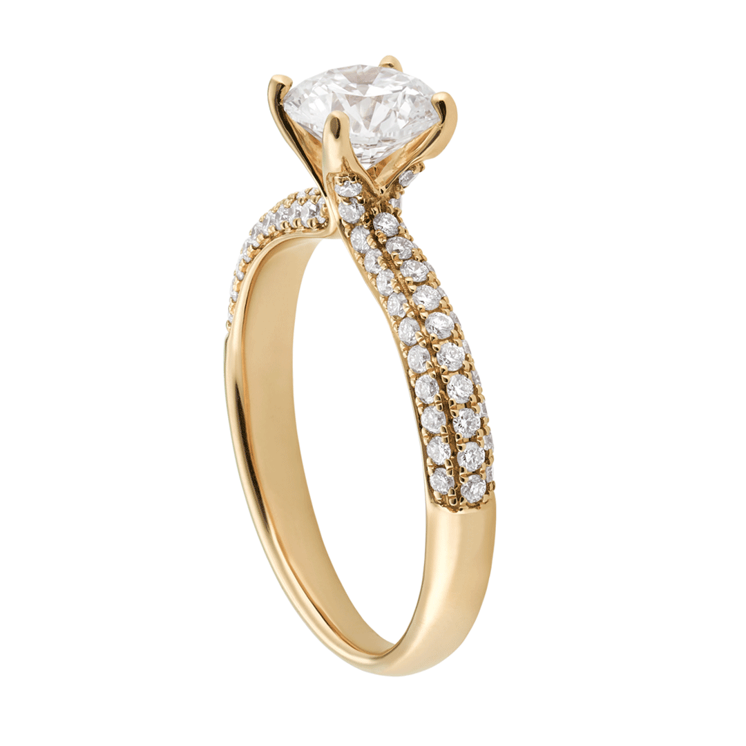 Hamilton Grace Collection 18k Yellow Gold and 0.44 Total Weight Diamond Engagement Mounting Ring