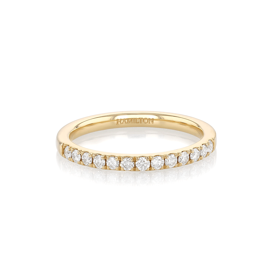Hamilton Lisette Collection 18k Yellow Gold and 0.25 Total Weight Diamond Half Way Band