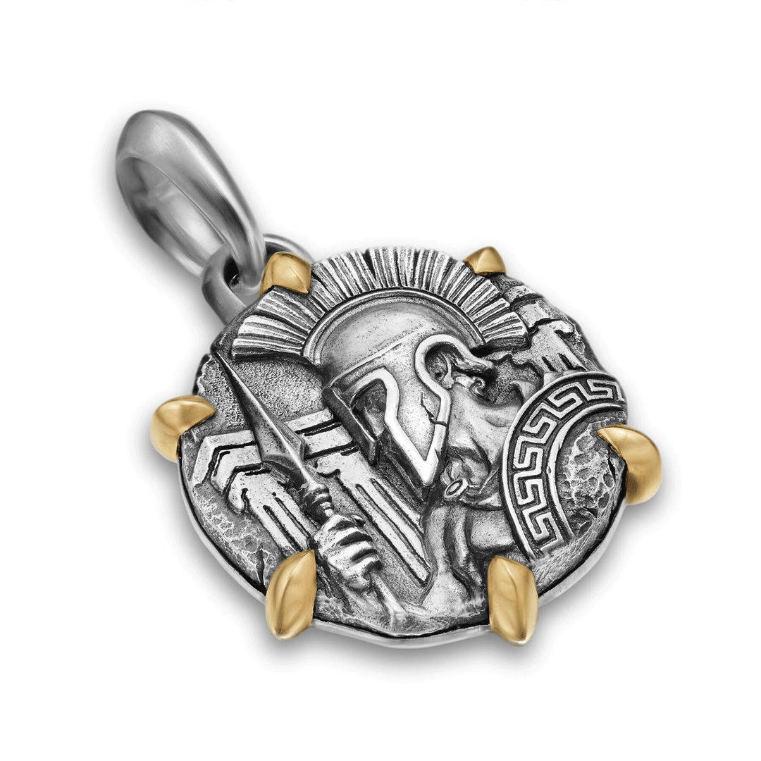 David Yurman Ares Amulet Sterling Silver with 18K Yellow Gold, 26.4mm