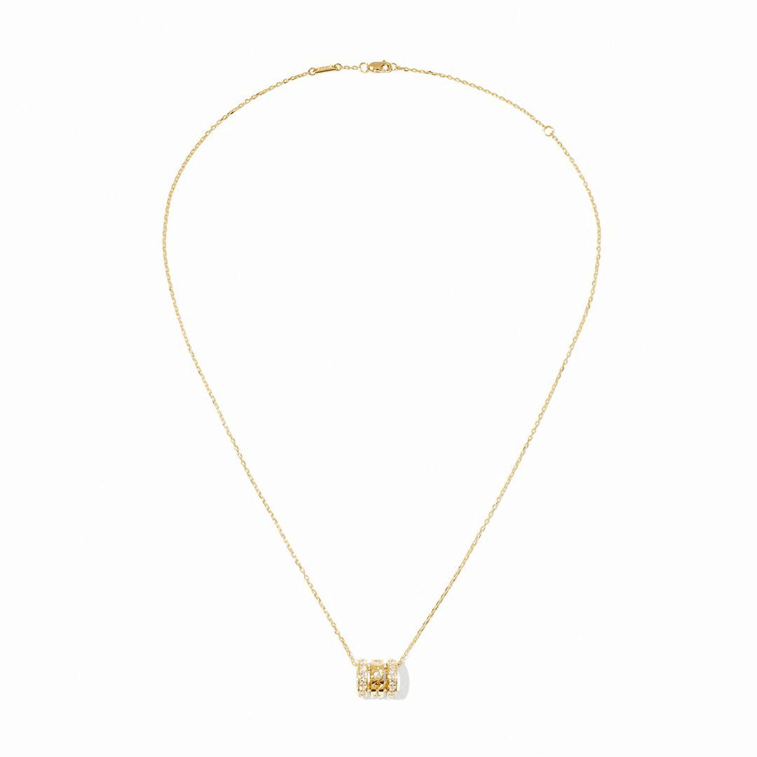 Dinh Van 18k Pulse Pave Diamond .62 Total Weight 3 Row Pendant