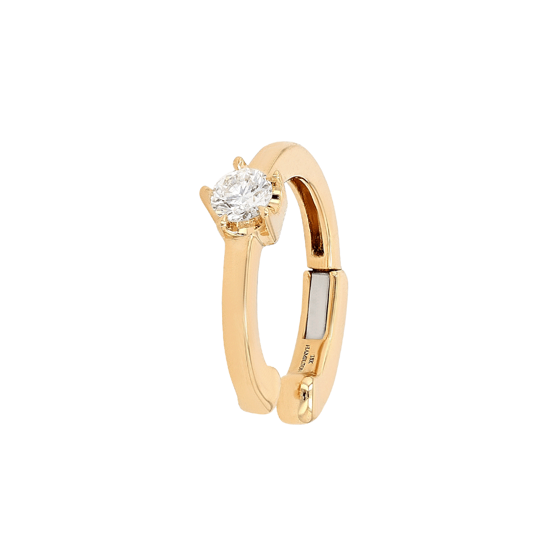 Joyful 18k Yellow Gold and Diamond Single Ear Cuff