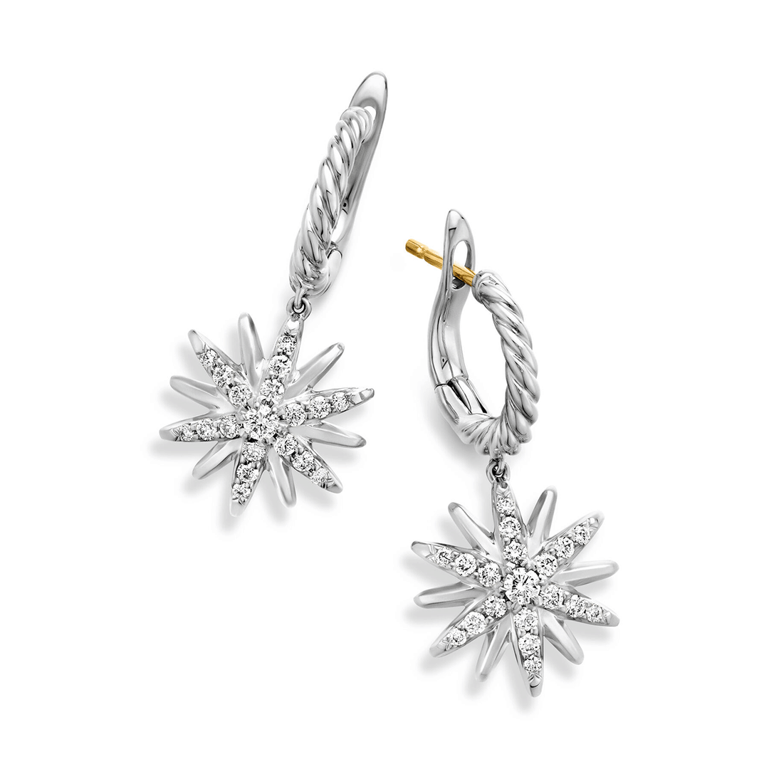 David Yurman Starburst Drop Earrings with Pavé Diamonds