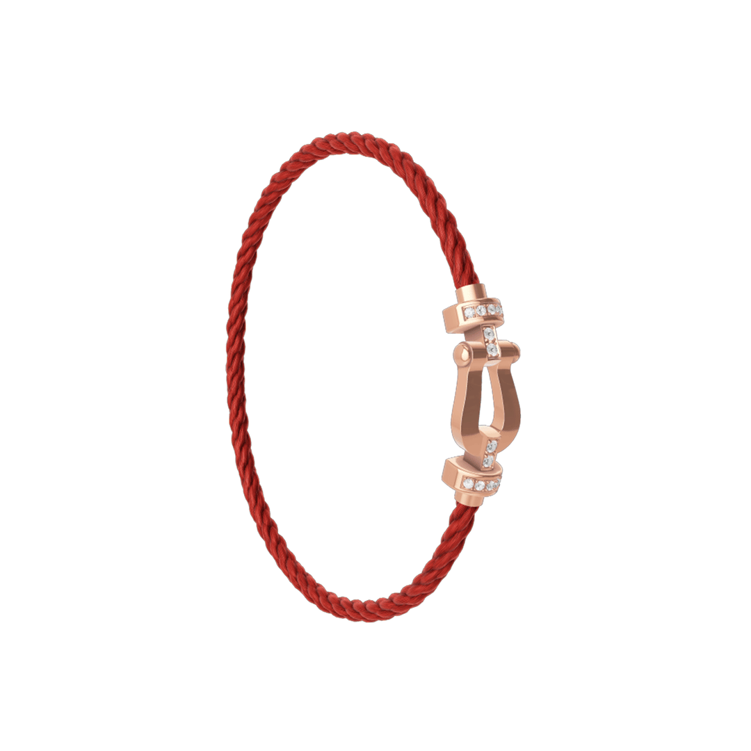 FRED Force 10 Red Cord with 18k Rose Half Diamond MD Buckle, Exclusively at Hamilton Jewelers