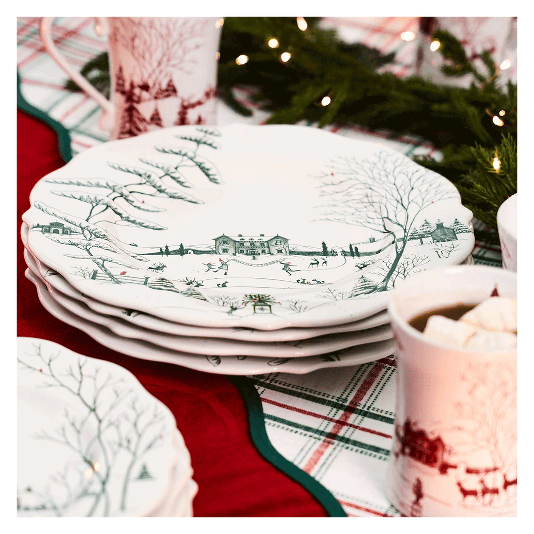Juliska  Country Estate Winter Frolic Dinner Plate - Evergreen