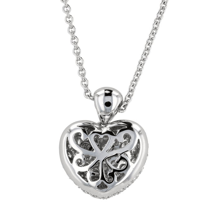 18k Gold and 2.00 Total Weight Diamond Heart Pendant