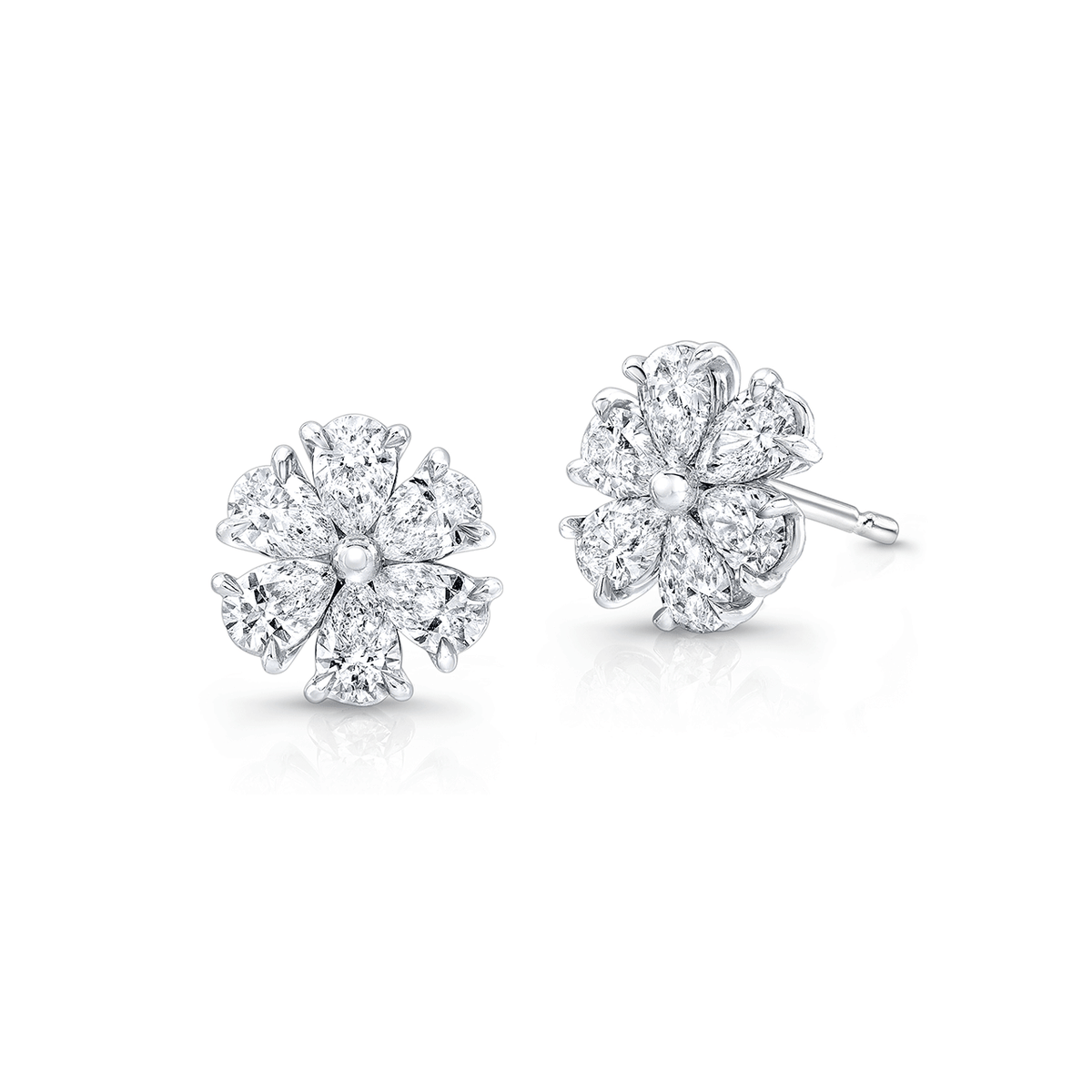 Hamilton Fleur 18k White Gold and 2.98 Total Weight Diamond Studs